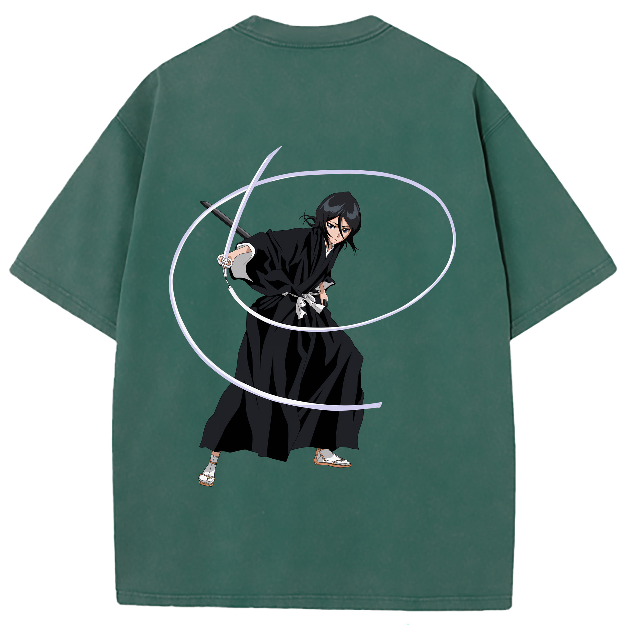 （画像用） ブリーチ 朽木ルキア BLEACH Kuchiki Rukia 綿100% ヴィンテージ風 半袖Tシャツ（背面プリント）
